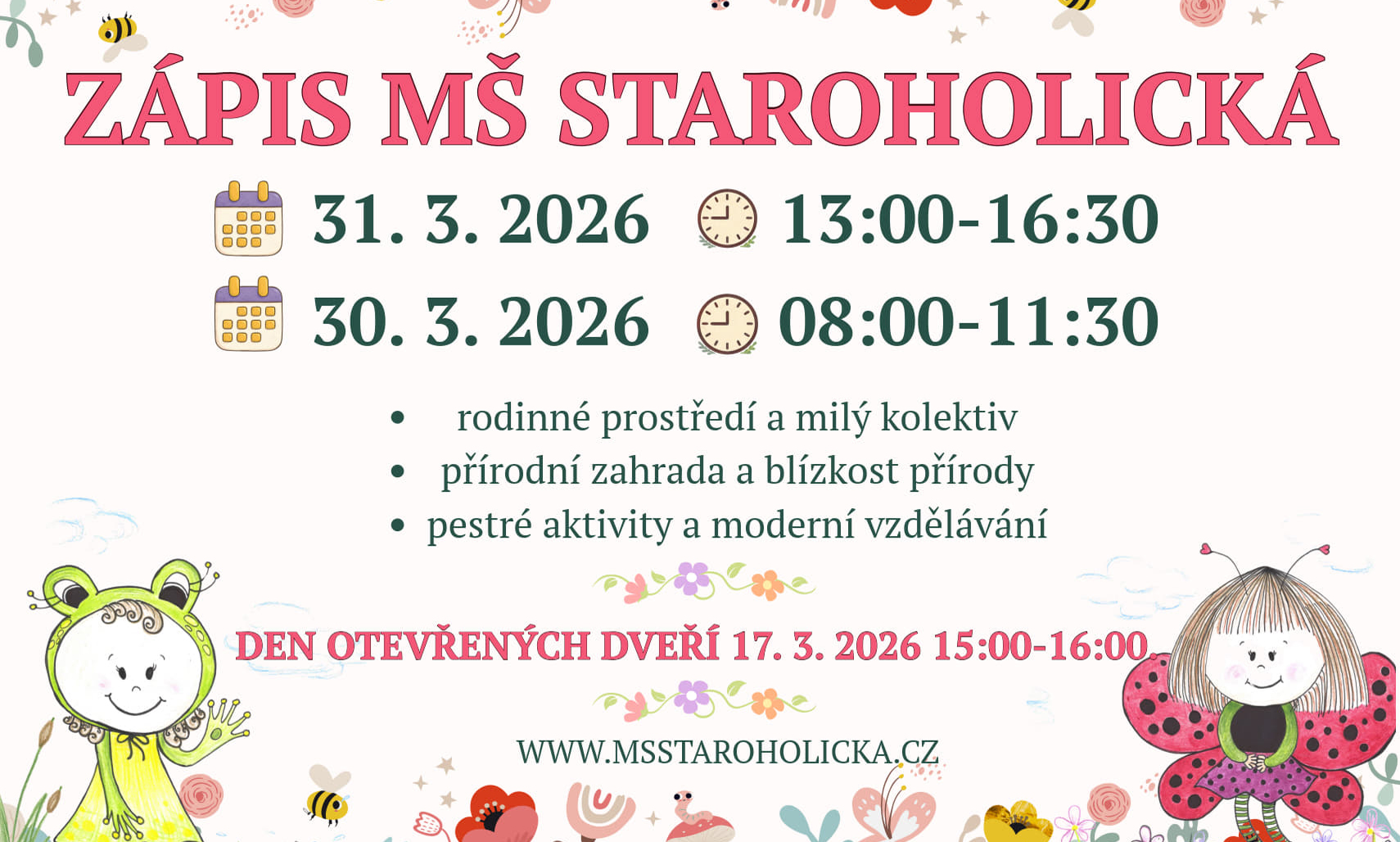 Mateřská škola Staroholická – Zápis