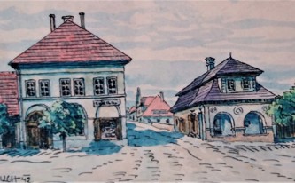Stará pošta na kresbě Jana Jiraucha