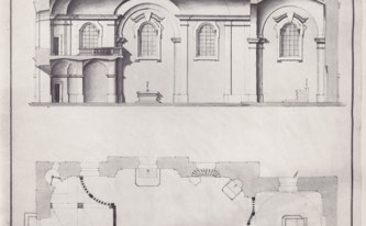 Plány Kiliána Ignáce Dientzenhofera pro stavbu holického kostela