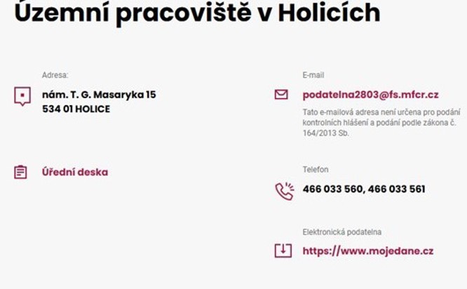 Finanční Správa Holice