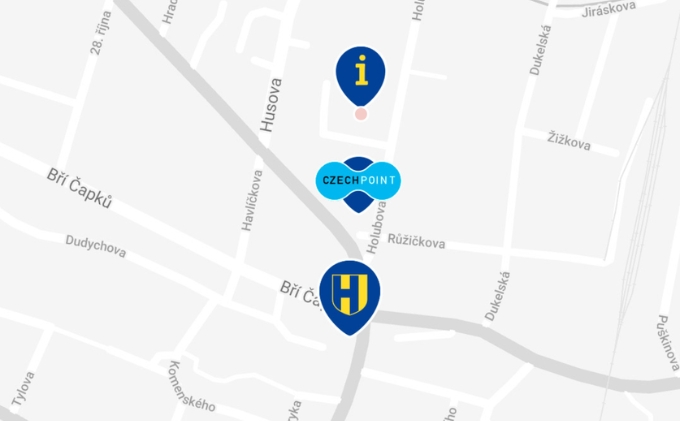 Mapa s místem Infocentrum Holice
